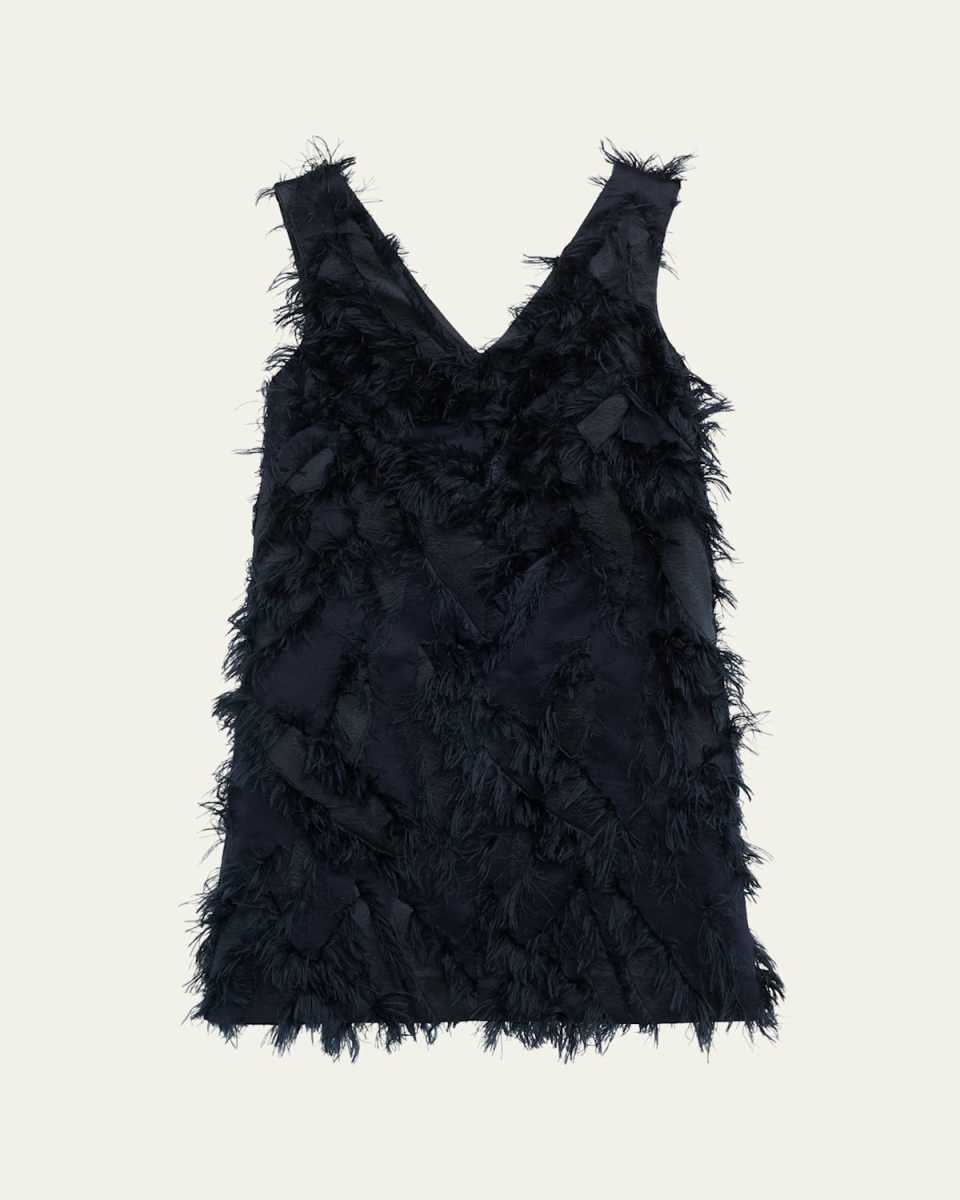 Jacquard Fringe Shift Dress